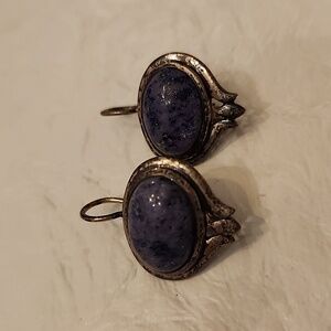 Blue Agate stone earrings